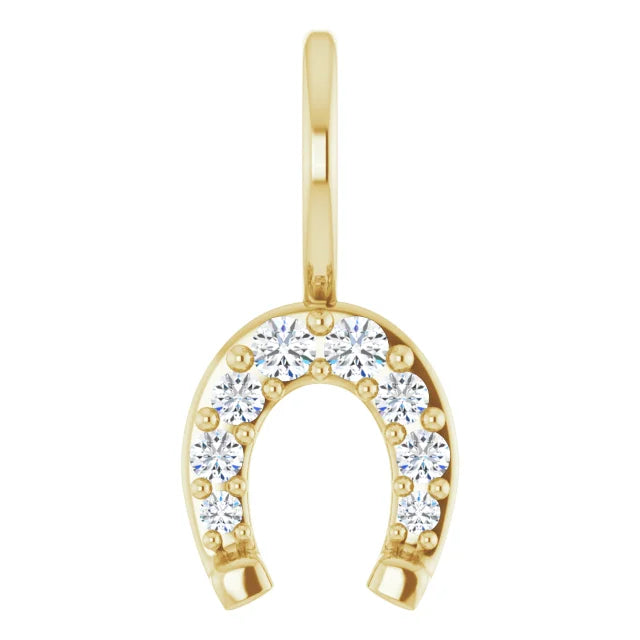 Natural Diamond Horseshoe Charm/Pendant