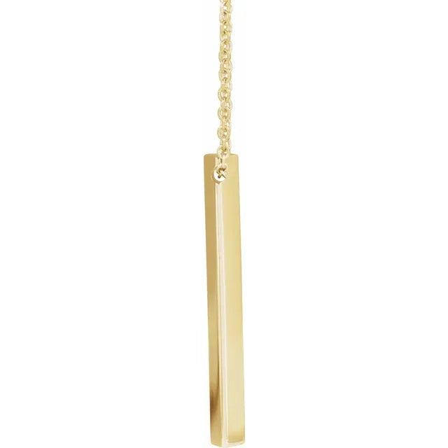 Engravable Three-Sided Bar Necklace