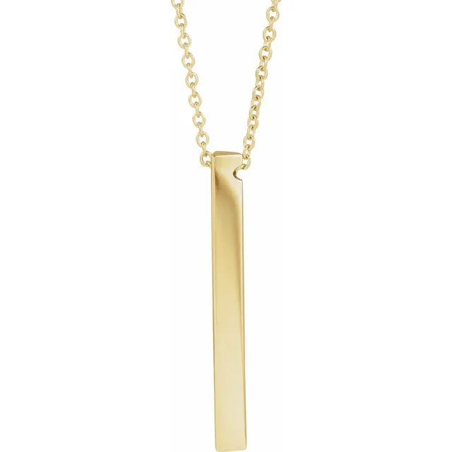 Engravable Three-Sided Bar Necklace