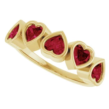 Garnet Heart Ring