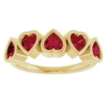 Garnet Heart Ring