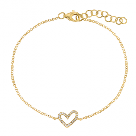 Onyx Heart Diamond Chain Bracelet (Copy)