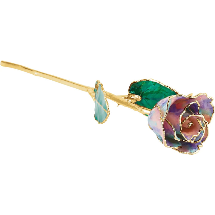 Lacquered October Opal Colored Rose with Gold