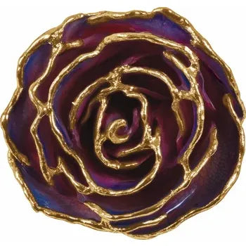 Lacquered Purple & Pink Rose with Gold Trim