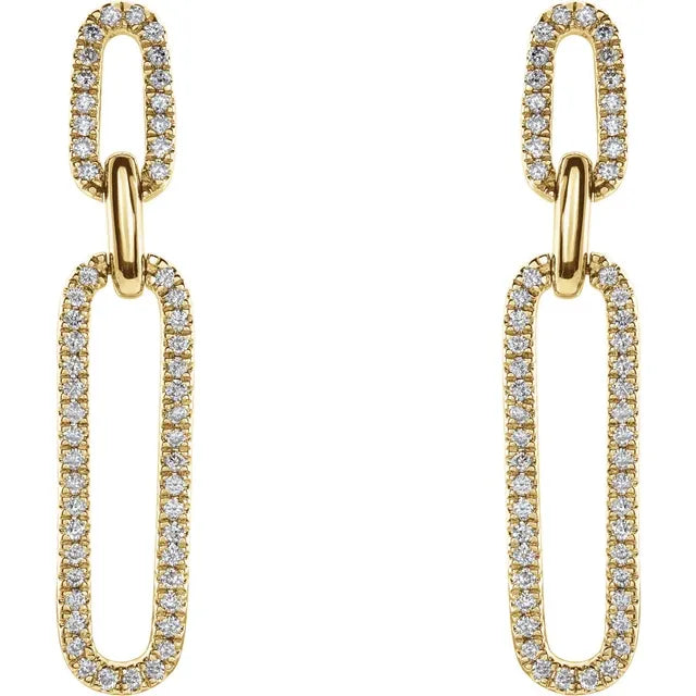 Natural Diamond Link Earrings