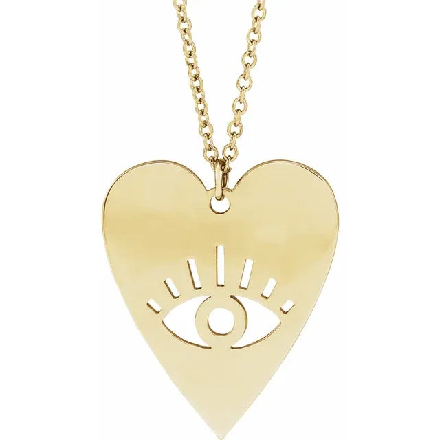 Evil Eye Heart Necklace