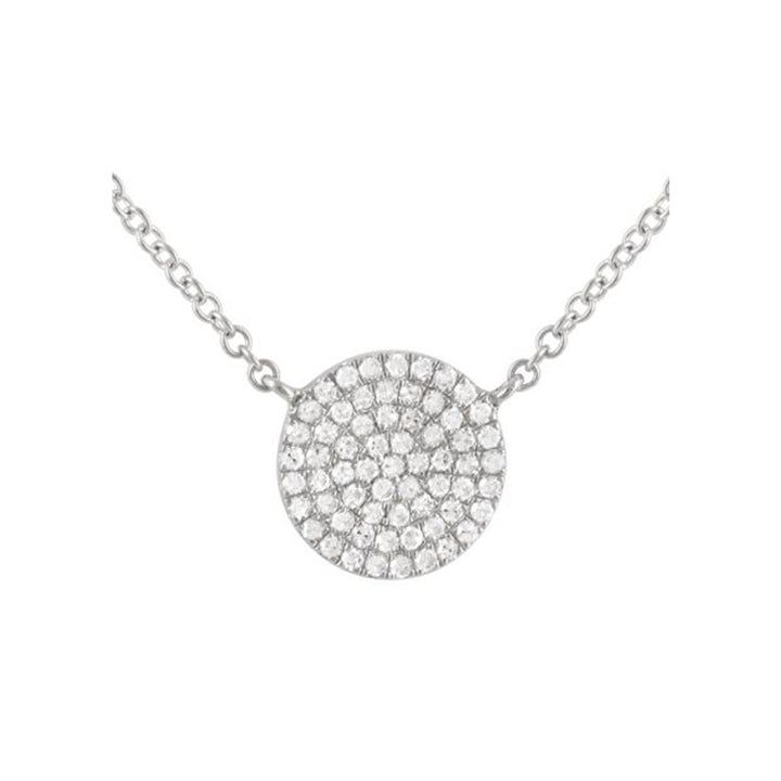 Round Diamond Disc Pendant Necklace