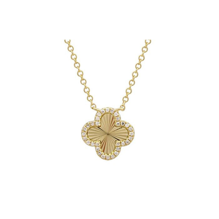 Fluted Clover Diamond Necklace