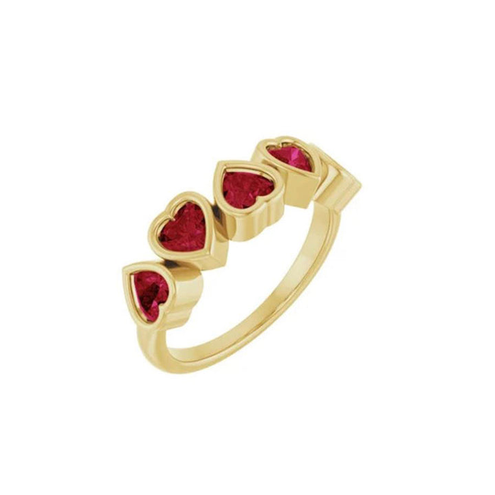 Garnet Heart Ring