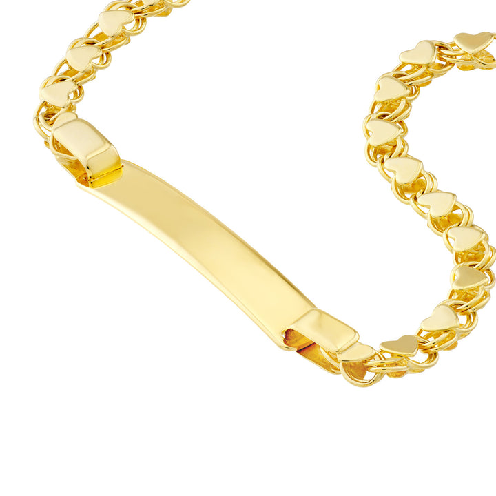 Kid's ID Bracelet on Heart Mirror Rope Chain