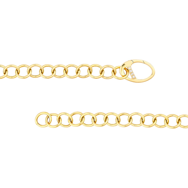 Round Link Bracelet with Diamond Push Lock