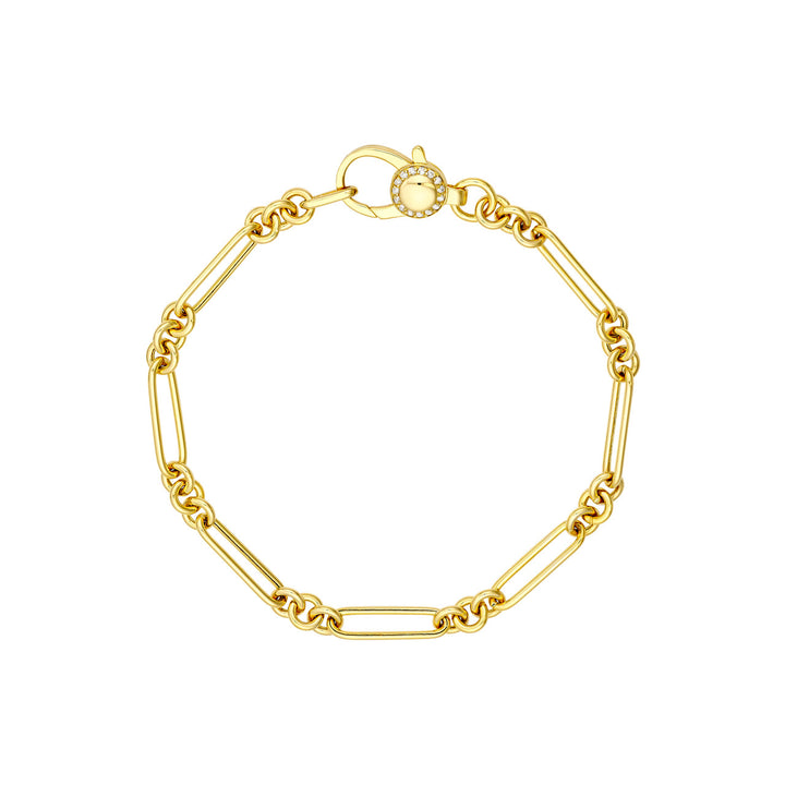 3+1 Hollow Paper Clip Bracelet with Diamond Lock