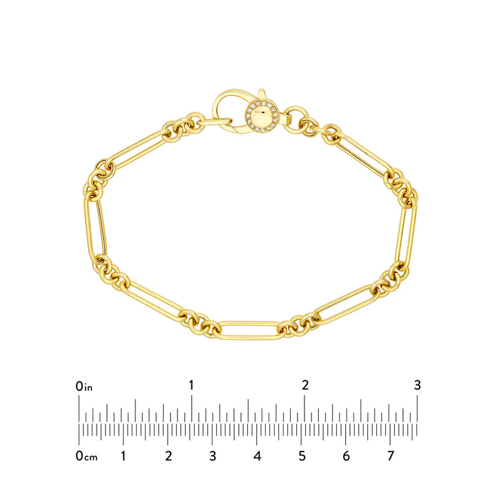 3+1 Hollow Paper Clip Bracelet with Diamond Lock