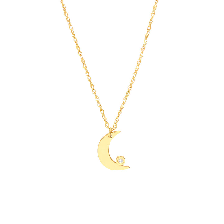 So You Diamond Bezel Half Moon Necklace