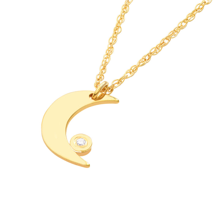 So You Diamond Bezel Half Moon Necklace