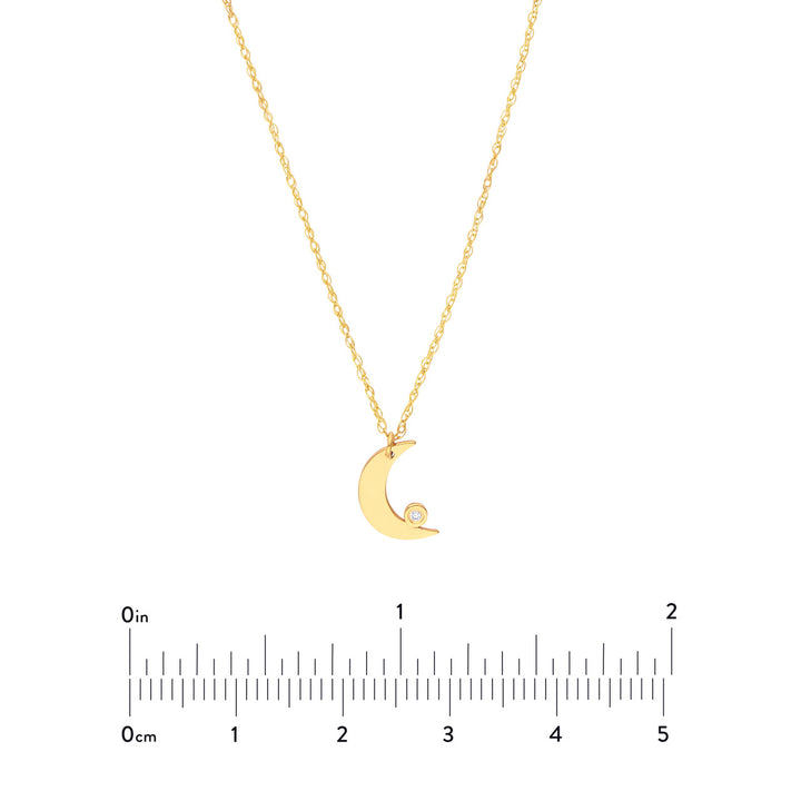 So You Diamond Bezel Half Moon Necklace