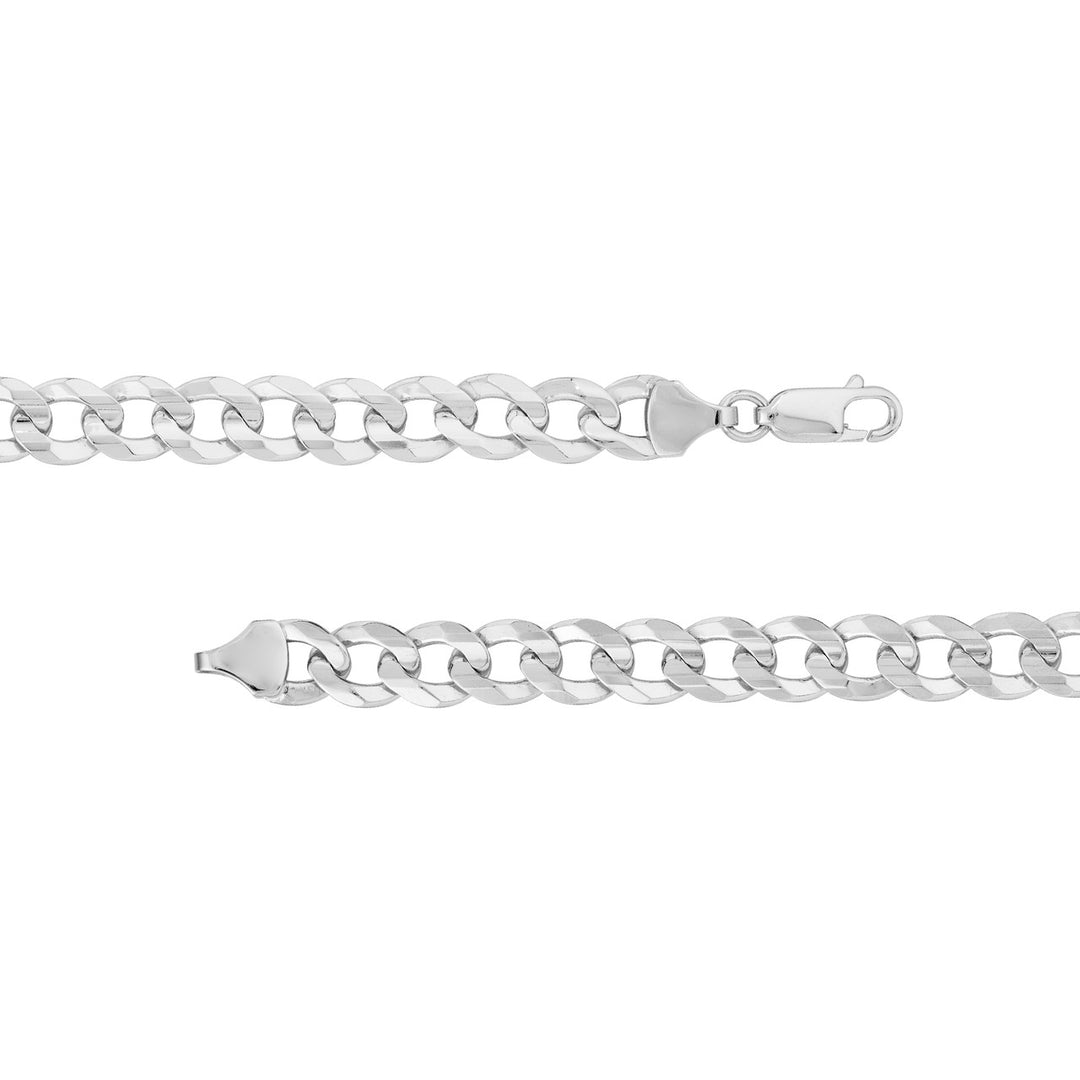 Sterling Silver 8.4mm Concave Open Curb Chain