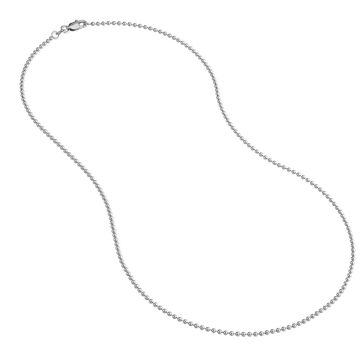 Sterling Silver 1.5mm Bead Chain with Lobster Lock