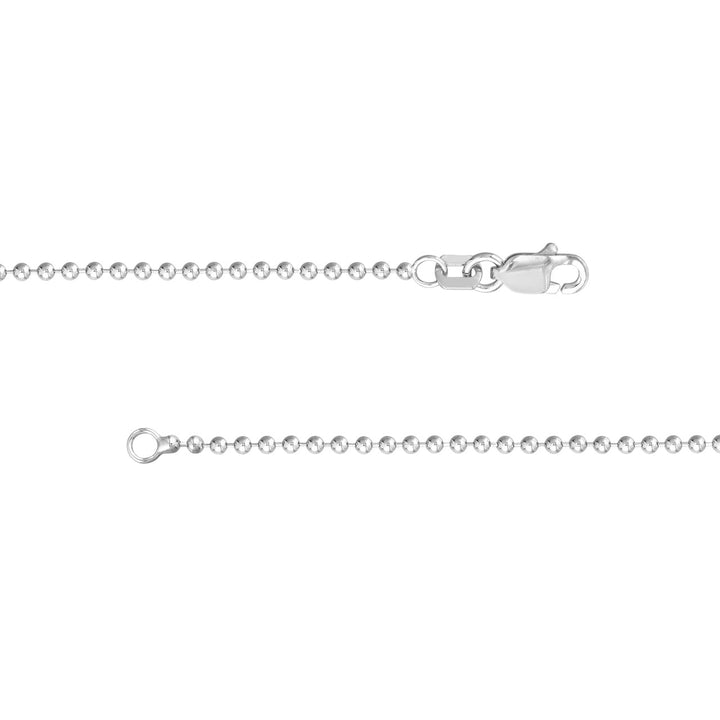 Sterling Silver 1.5mm Bead Chain with Lobster Lock