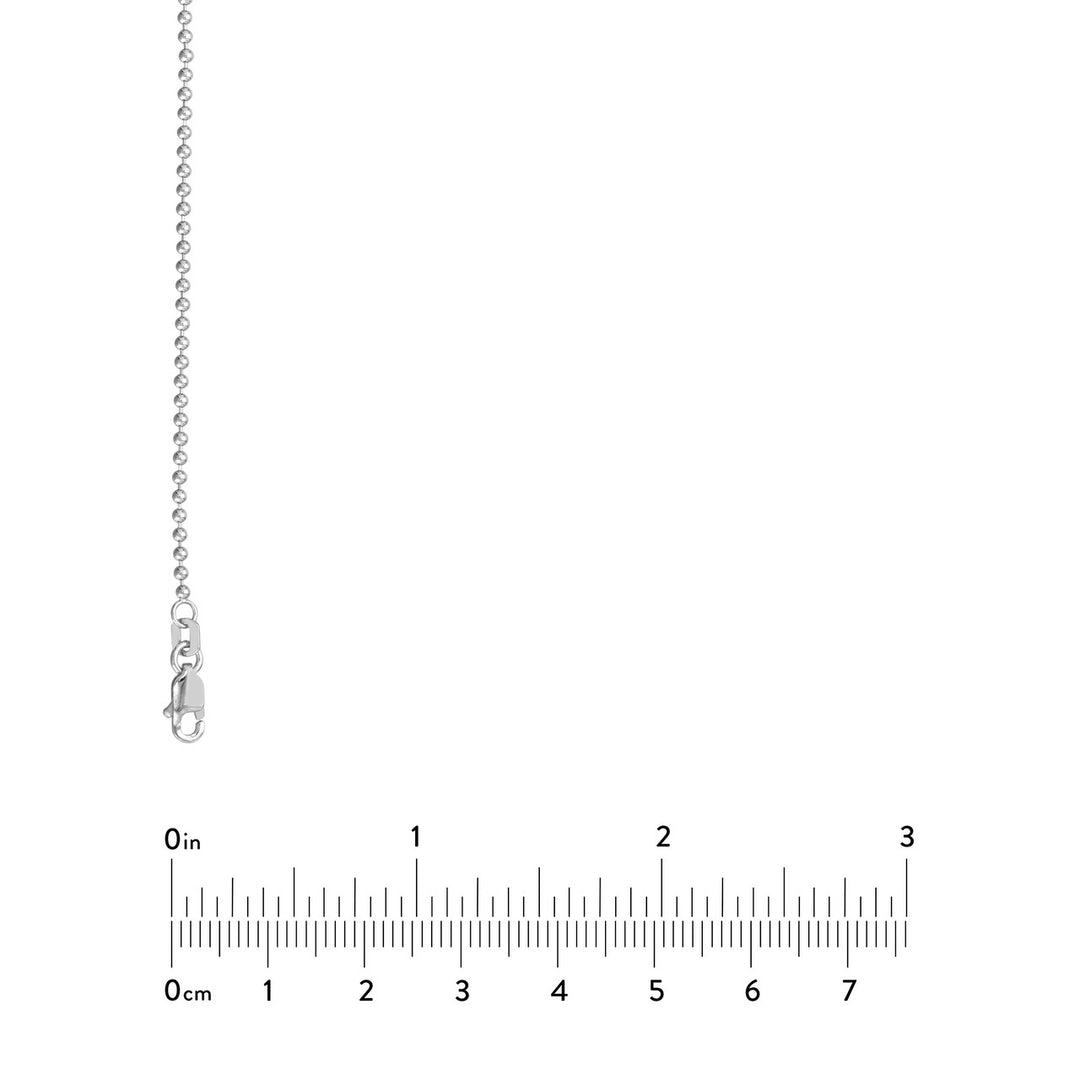 Sterling Silver 1.5mm Bead Chain with Lobster Lock