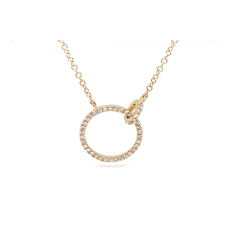 Open Circle Interlocking Diamond Necklace