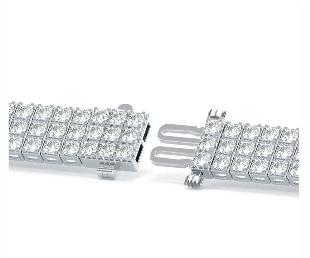 10 CTW Glowing Triple Diamond Bar Tennis Bracelet