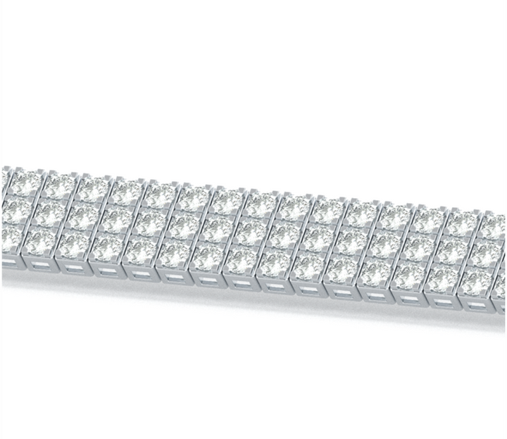 10 CTW Glowing Triple Diamond Bar Tennis Bracelet