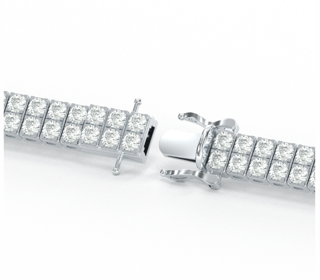 8.68 CTW Double Line Diamond Tennis Bracelet