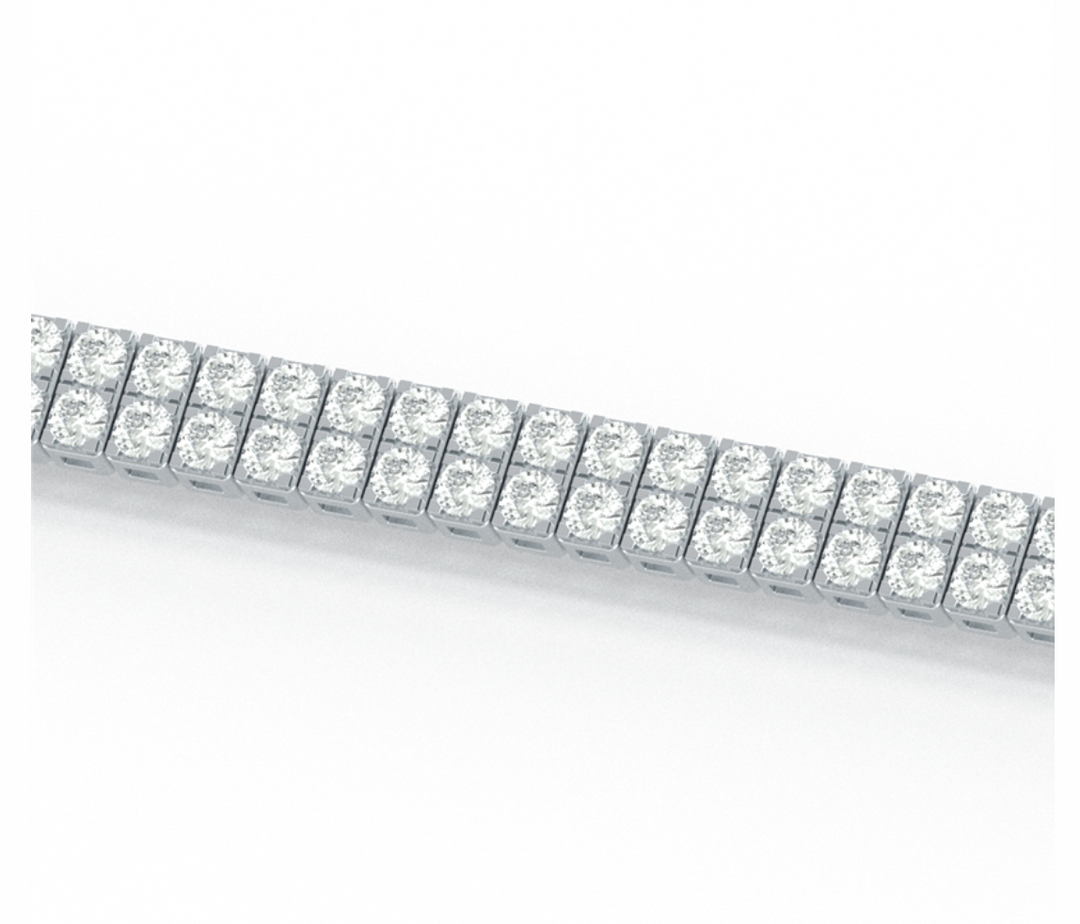 8.68 CTW Double Line Diamond Tennis Bracelet