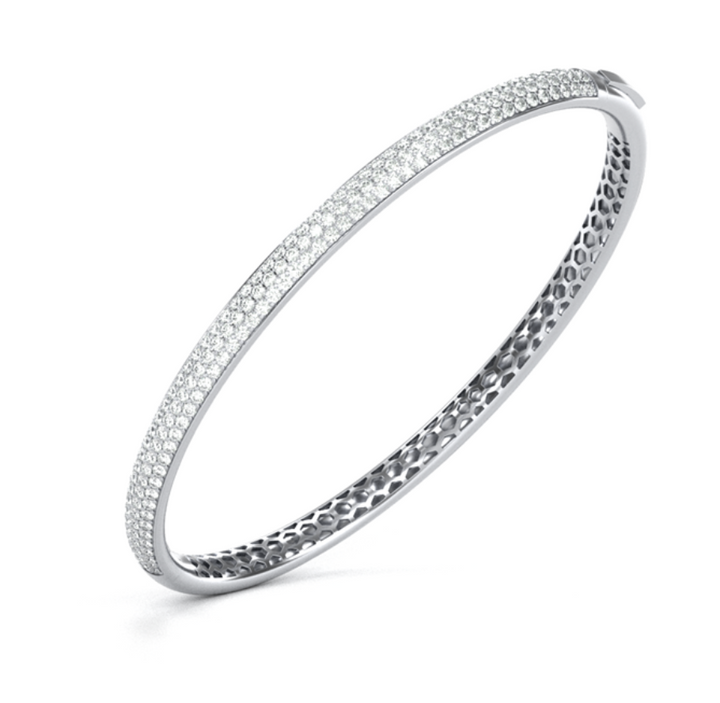 Dainty Three Row Art Deco Diamond Bracelet