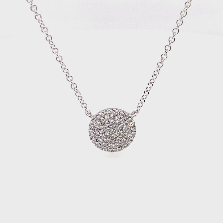 Round Diamond Disc Pendant Necklace