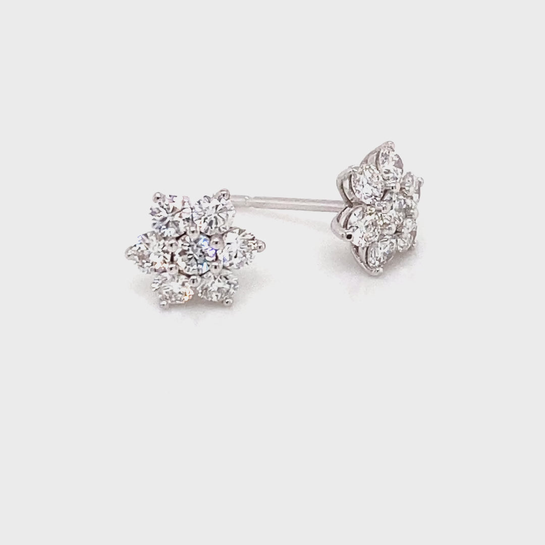 Cluster Lab-Grown Diamond Stud Earrings