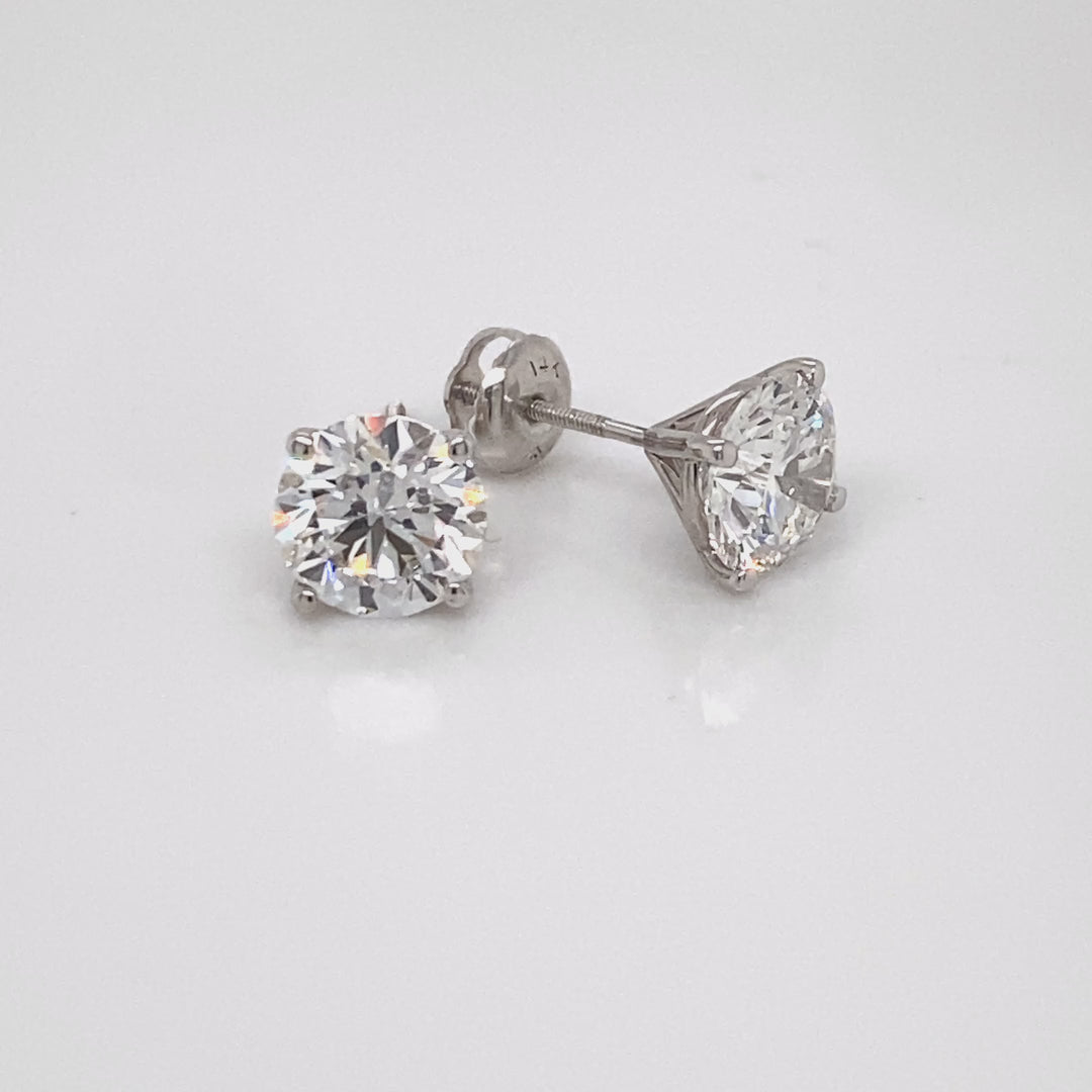 3.0ct Round Lab-Grown Diamond Stud Earrings