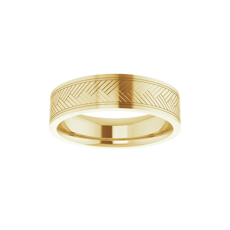 6MM Patterned Wedding Band