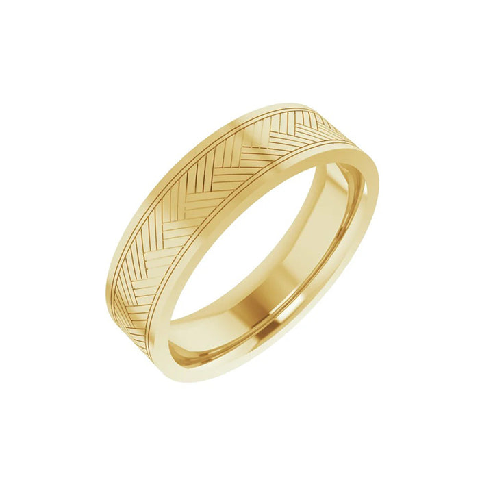 6MM Patterned Wedding Band