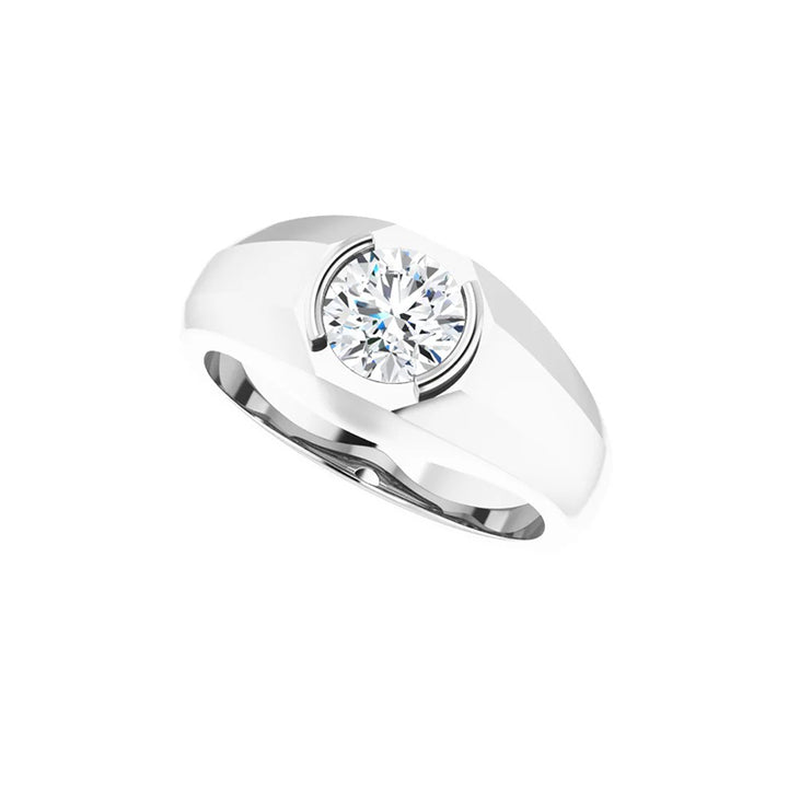 1CT Natural Round Diamond Men's Ring