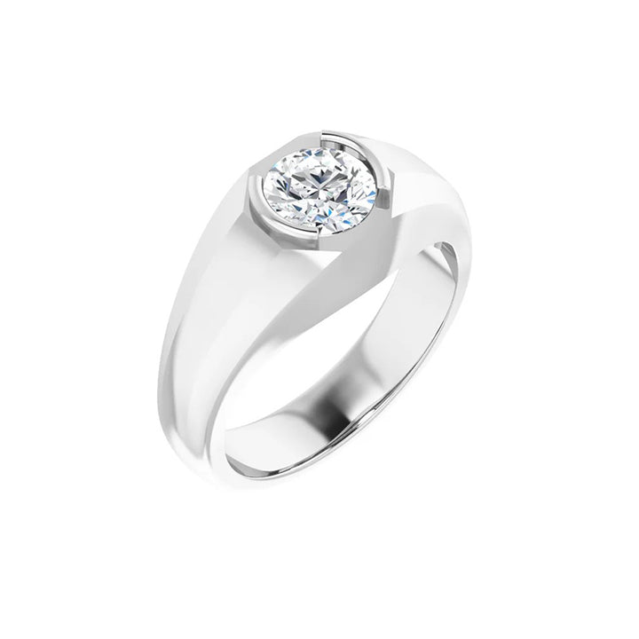 1CT Natural Round Diamond Men's Ring