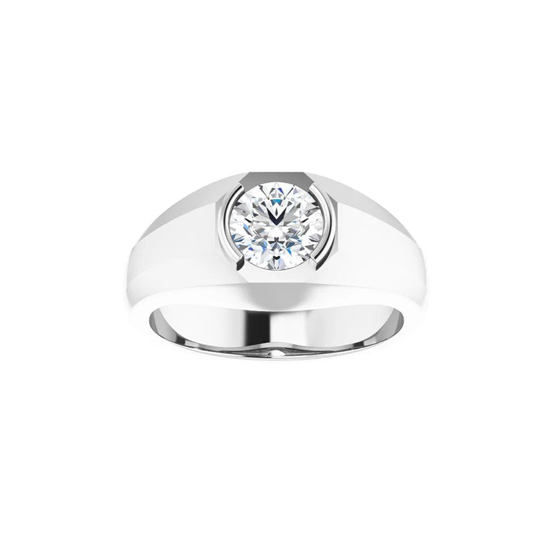 1CT Natural Round Diamond Men's Ring