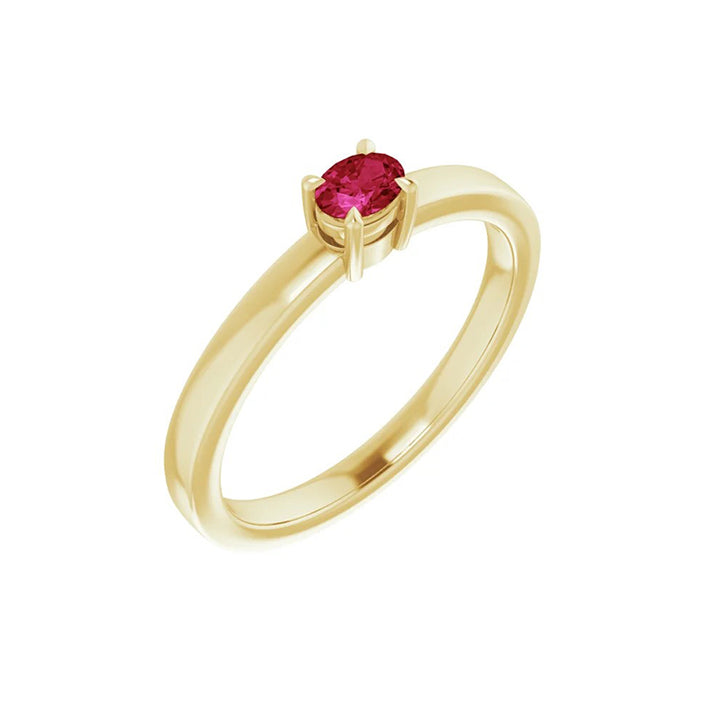 Oval Ruby Stackable Ring