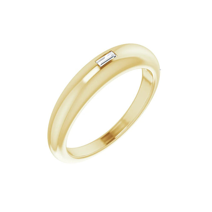 Natural Straight Baguette Diamond Stackable Ring