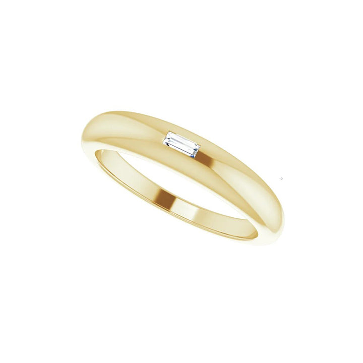 Natural Straight Baguette Diamond Stackable Ring