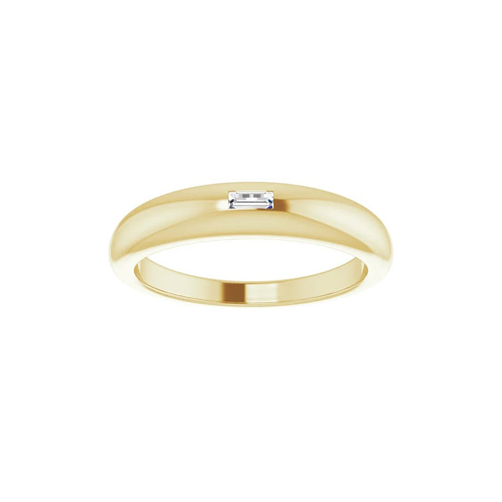 Natural Straight Baguette Diamond Stackable Ring