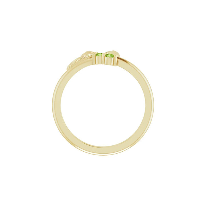 2-Stone Family Floral Ring