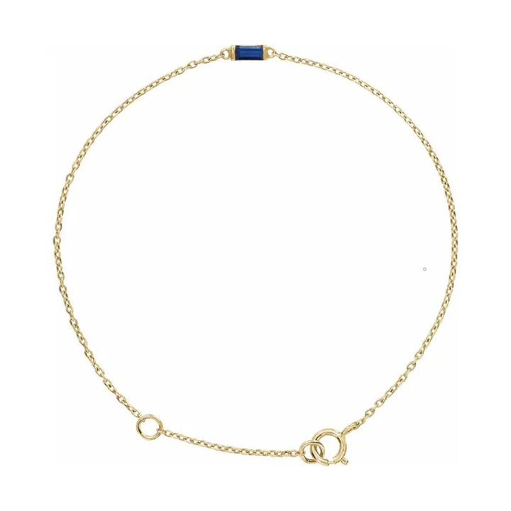 Straight Baguette Natural Blue Sapphire Bracelet