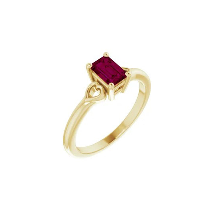 Emerald Cut Garnet Rhodolite Ring