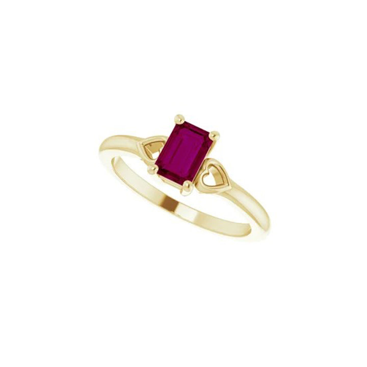 Emerald Cut Garnet Rhodolite Ring