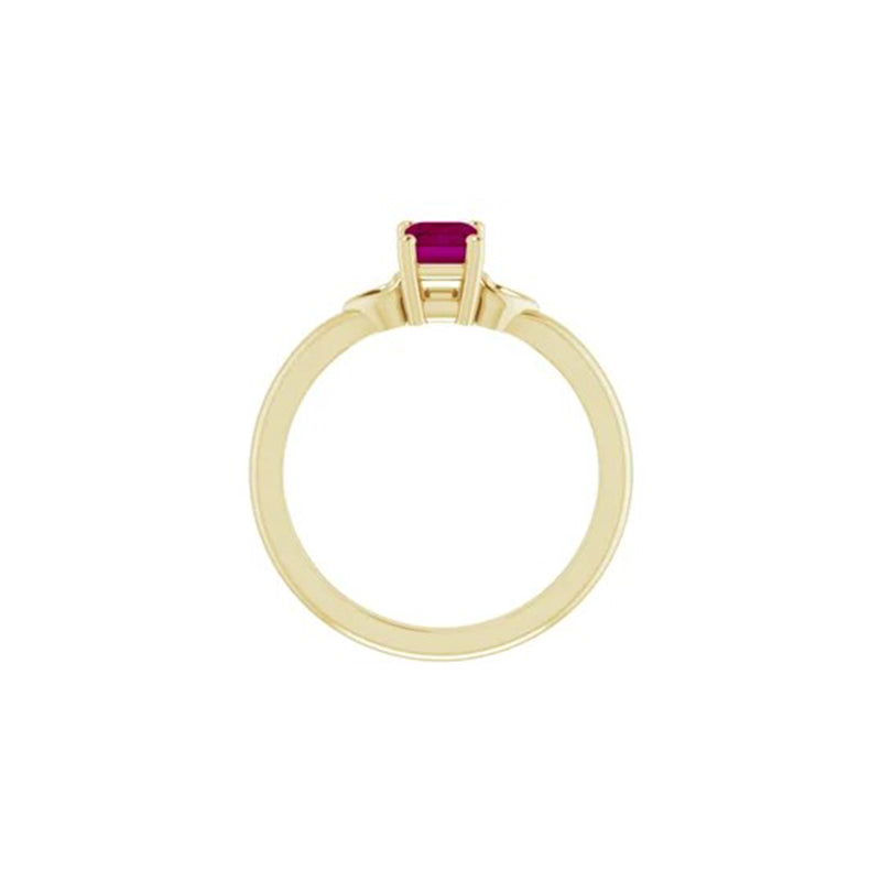 Emerald Cut Garnet Rhodolite Ring