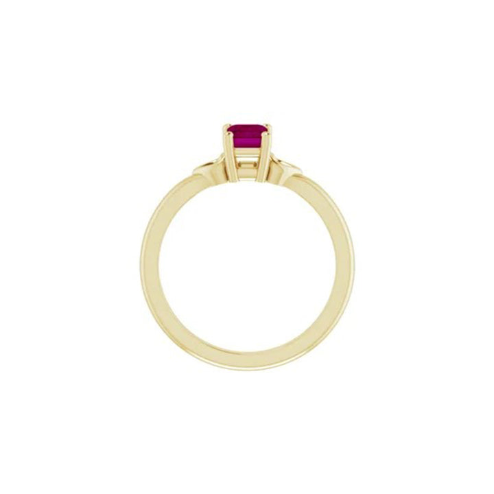 Emerald Cut Garnet Rhodolite Ring