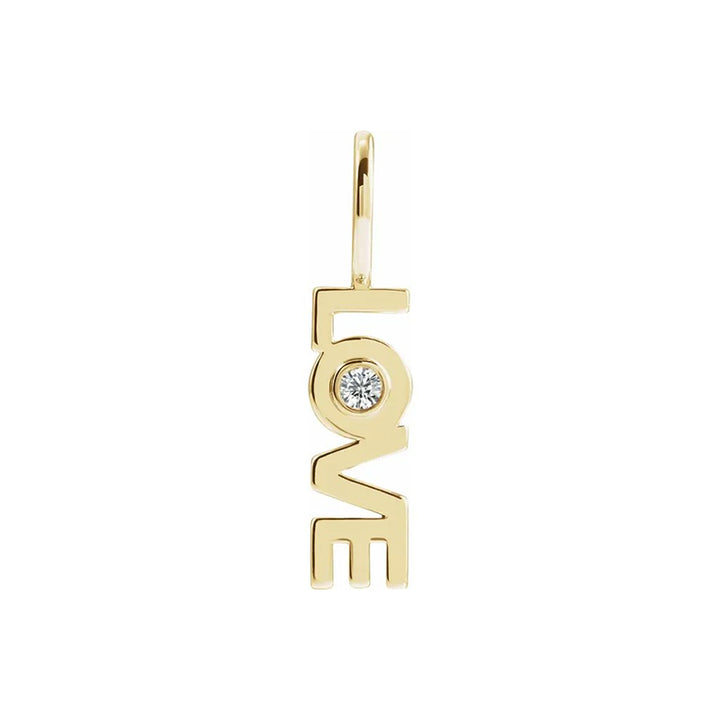 Natural Diamond "Love" Phrase Pendant/Charm