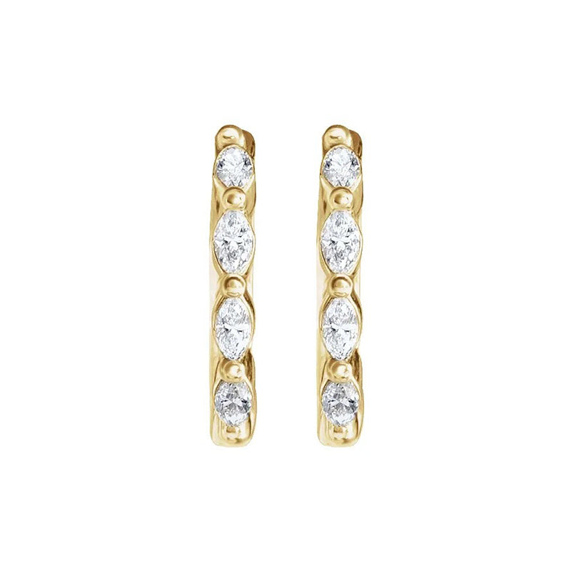 Natural Diamond 12 mm Hoop Earrings